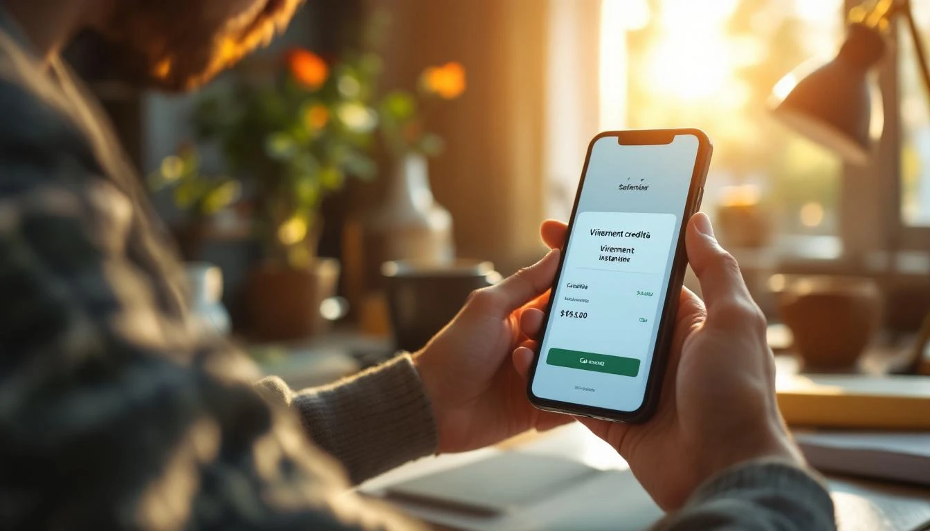 App bancaire notifiant virement reçu le samedi via instantané
