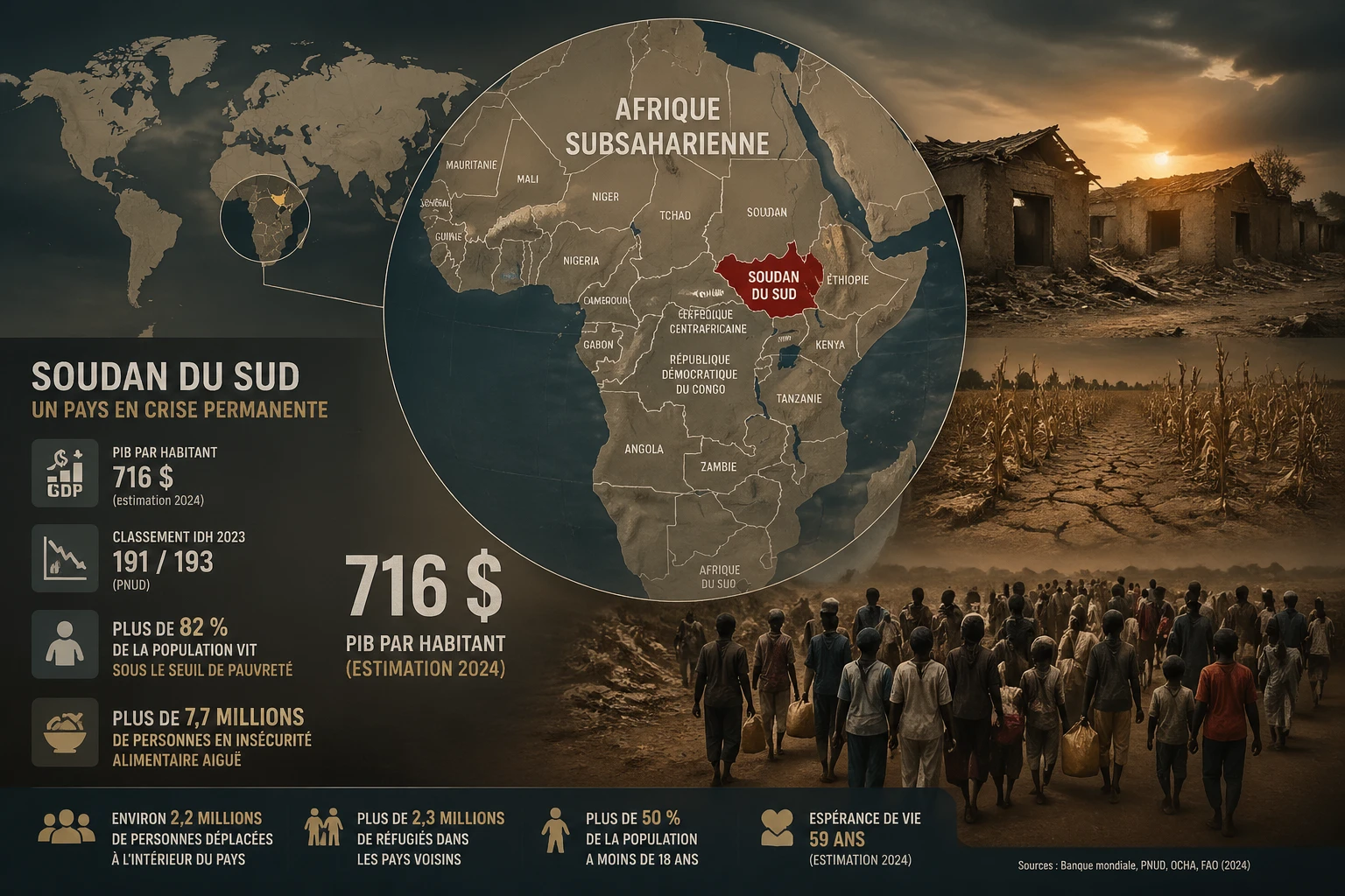 Classement pays le plus pauvre du monde 2026 : Soudan du Sud en tête, carte Afrique et indicateurs économiques FMI